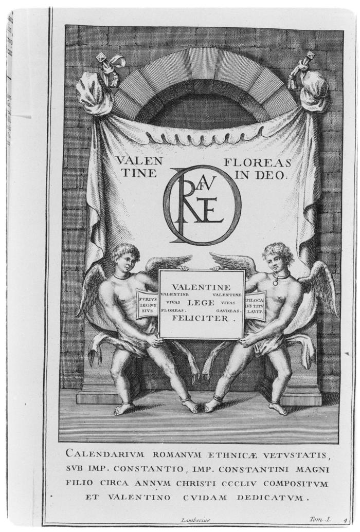 Portada literal del Calendarium Romanum Ethnicae Vetustatis, tom. I 