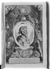 Lámina titulada: Don Fernando el Tercero en el libro de don Alonso Núñez de Castro, titulado Corona Gothica Castellana y Austriaca, parte tercera, Amberes, 1681. 
