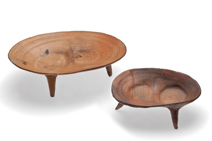 Lote de dos platos de doble fondo
