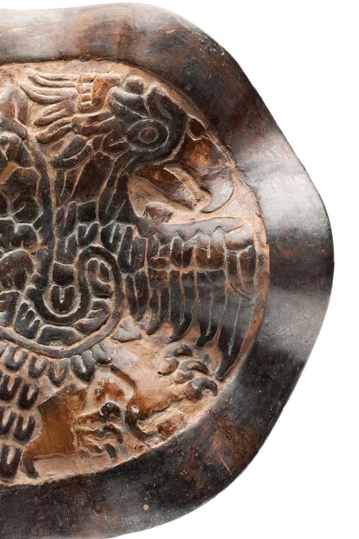 Detalle superior del águila del plato cuauhxicalli 