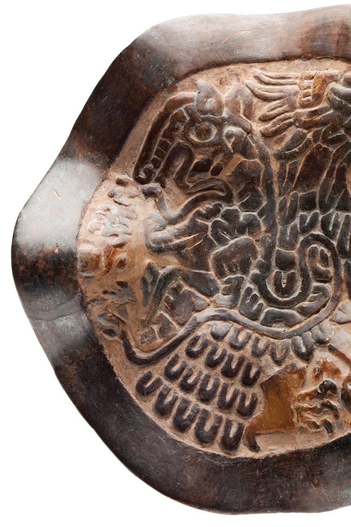 Detalle superior del acelote del plato cuauhxicalli  