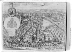 Lámina titulada: Magnum Begynasium Bruxellense, en el libro de Antoni Sandri, Choregraphia Sacra, tomo 3, 1664.

