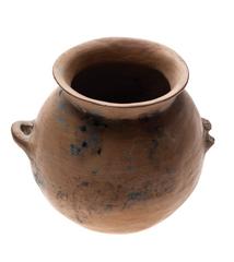 Olla globular con restos de pigmento azul