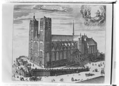 Lámina titulada: Basilica Bruxellensis S.S. Michaelis et Gudilae, en el libro de Antoni Sandri, Choregraphia Sacra, tomo 3, 1664.
 
