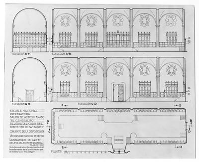Dibujo del conjunto de la Sillería del Coro del Convento de San Agustín