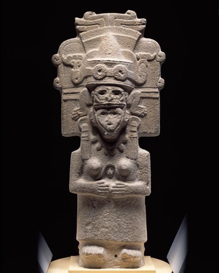 Diosa con penacho de un dios descendente