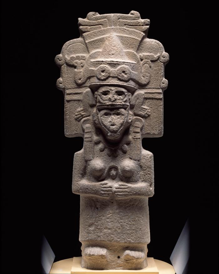 Diosa con penacho de un dios descendente