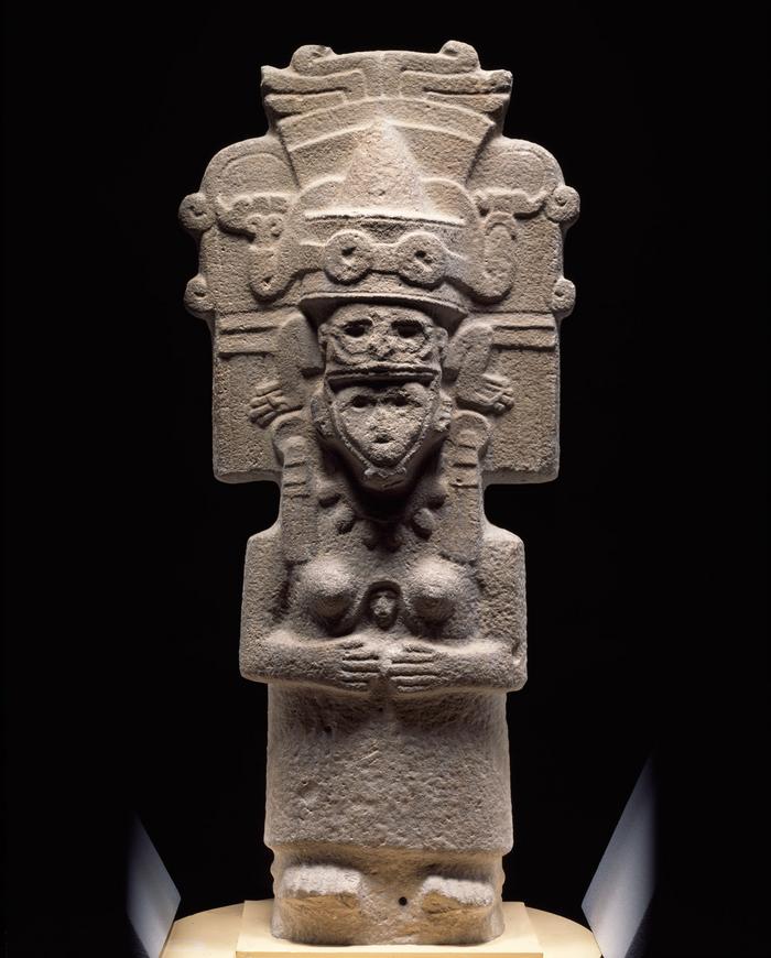 Diosa con penacho de un dios descendente
