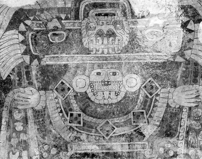 Pintura mural del Palacio de Tetitla en Teotihuacan