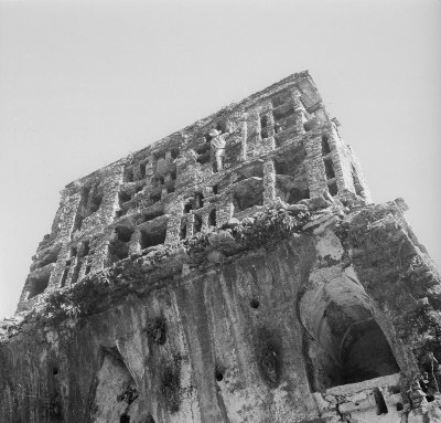 Templo de la Cruz, crestería. Zona Arqueológica de Palenque, Chiapas.