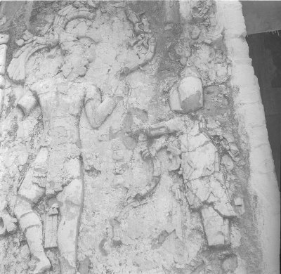 Templo de la Inscripciones, Casa D, relieve. Zona Arqueológica de Palenque, Chiapas.